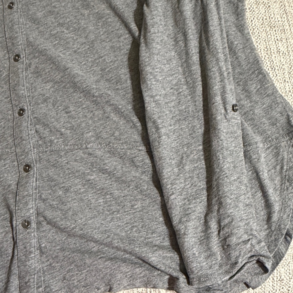 Charcoal Gray Button Down Shirt Plus Size 2X Cotton Lightweight Casual - Picture 8 of 10